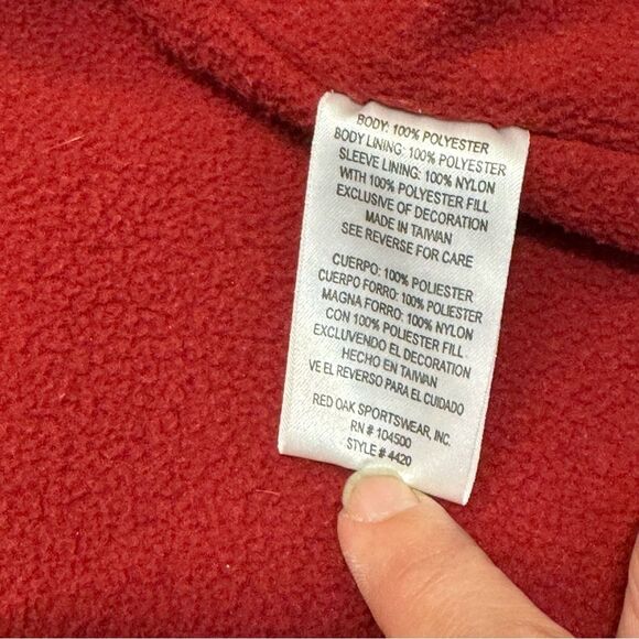 Oklahoma Sooners Red Oak Sportswear Fleece Lined Full Zip Embroidered Jacket XL - Picture 6 of 16